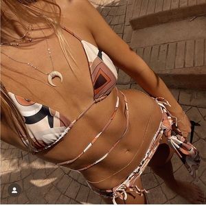 SAME SWIM Kate string bottom&kate triangle top in color (desert geo)